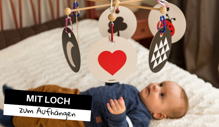 Kontrastkarten hängen am Mobile